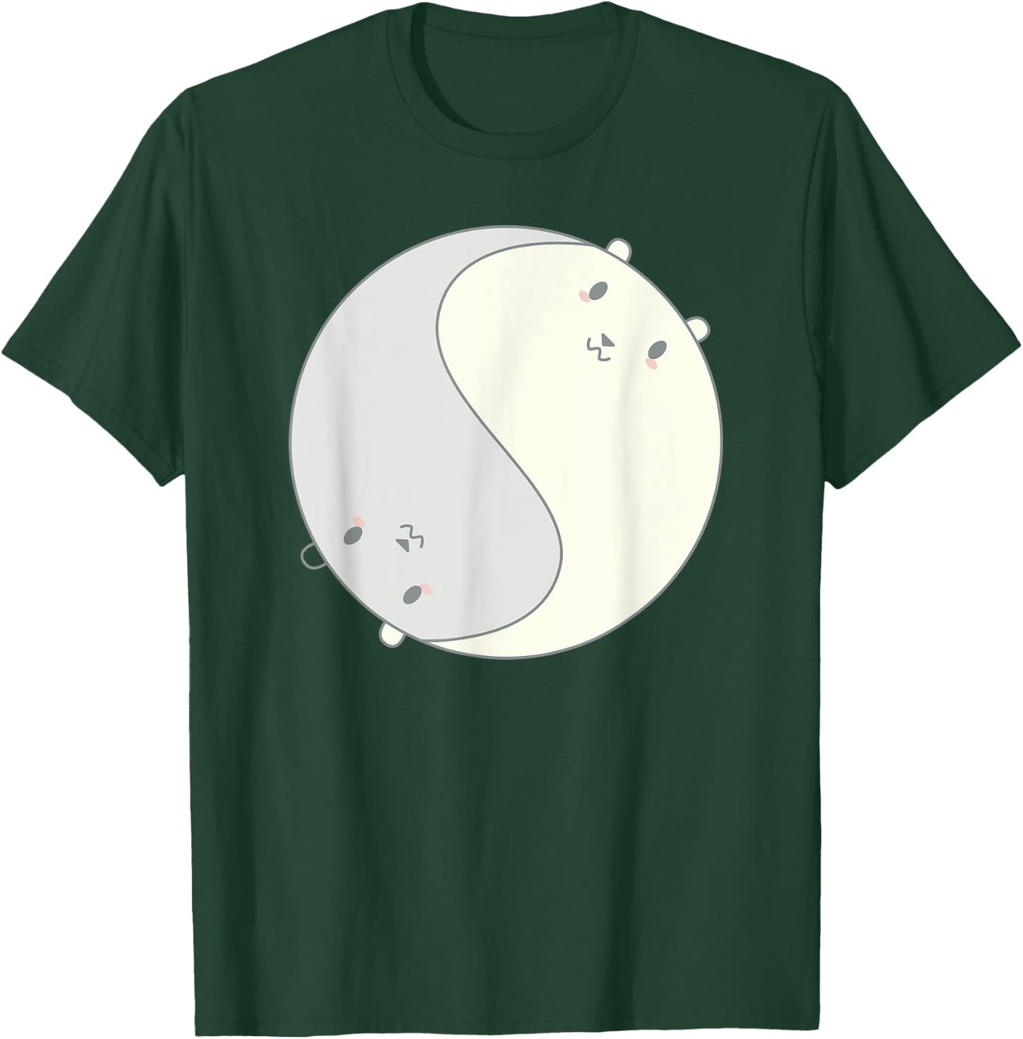 Cool Anime Polar Bears Chibi Kawai Manga Ying Yang Zen T-Shirt - T-Shirt | Forest