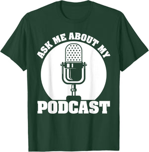 Funny Podcast Gift Women Cool Podcaster Podcasting T-Shirt - T-Shirt | Forest