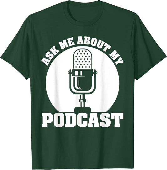 Funny Podcast Gift Women Cool Podcaster Podcasting T-Shirt - T-Shirt | Forest