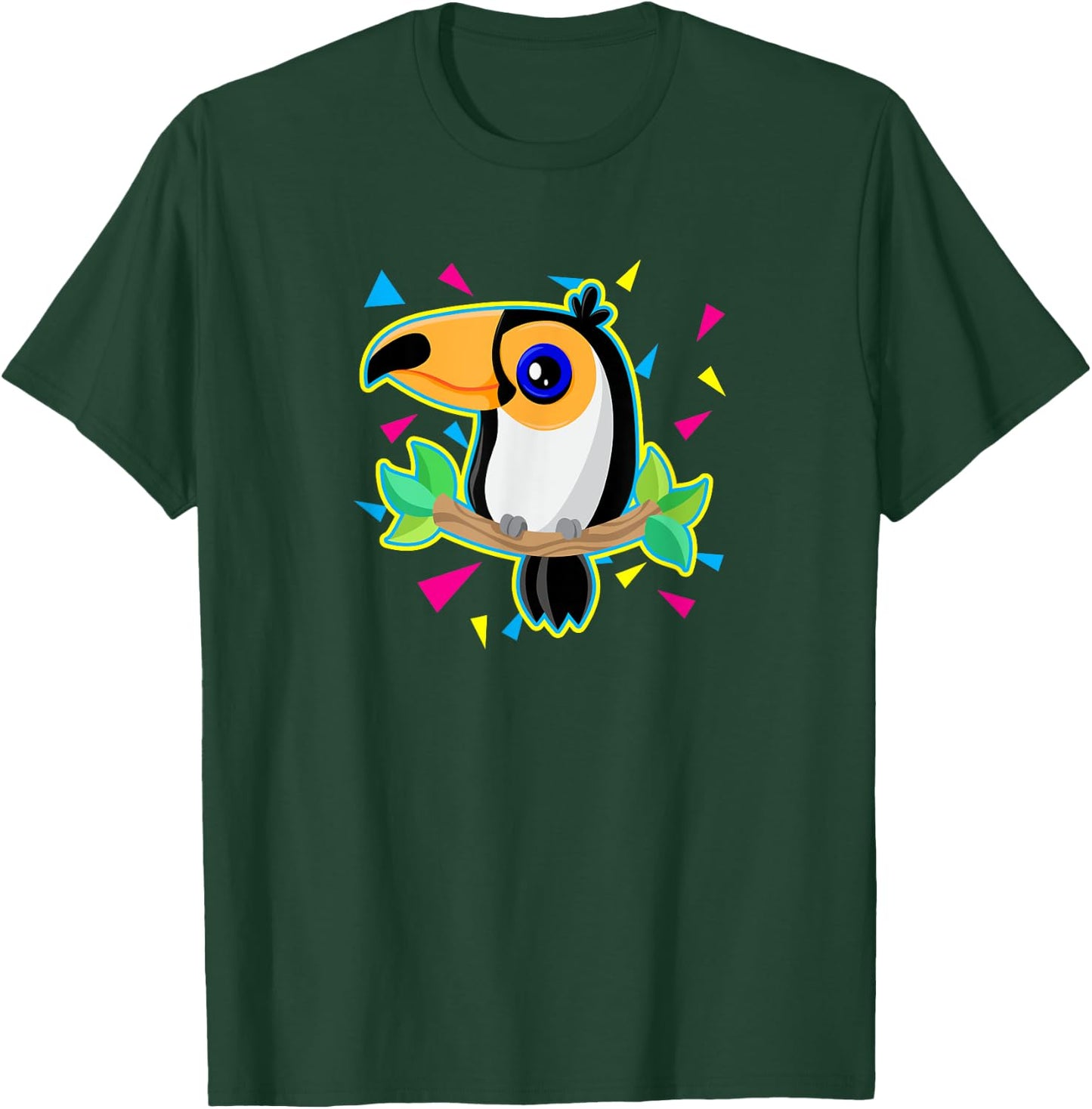 Tropical Toucan Shirt 80s Style Tucan Bird Lover Gifts T-Shirt - T-Shirt | Forest