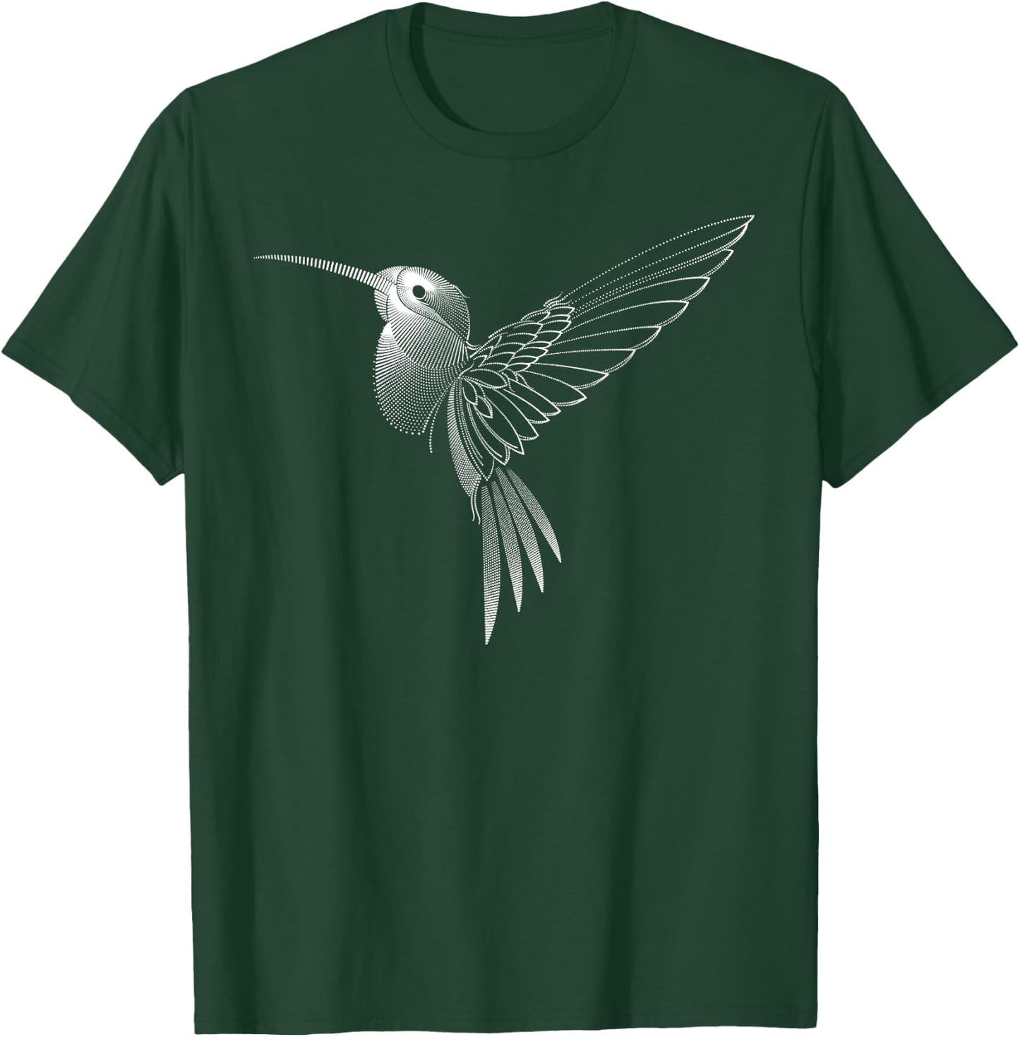 Hummingbird Dot Line Art Bird Portrait Sketch - Hummingbird T-Shirt - T-Shirt | Forest