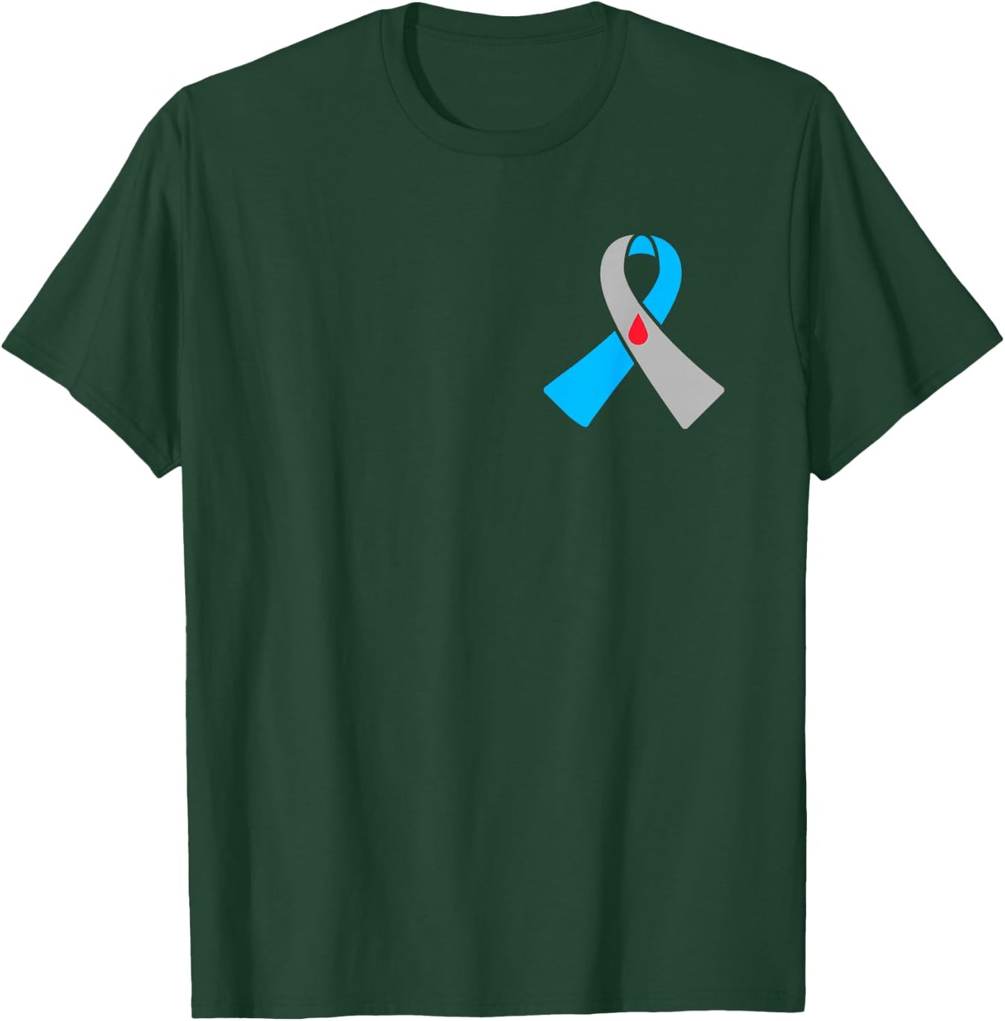 Type 1 Diabetes Awareness Ribbon Badge T-Shirt - T-Shirt | Forest