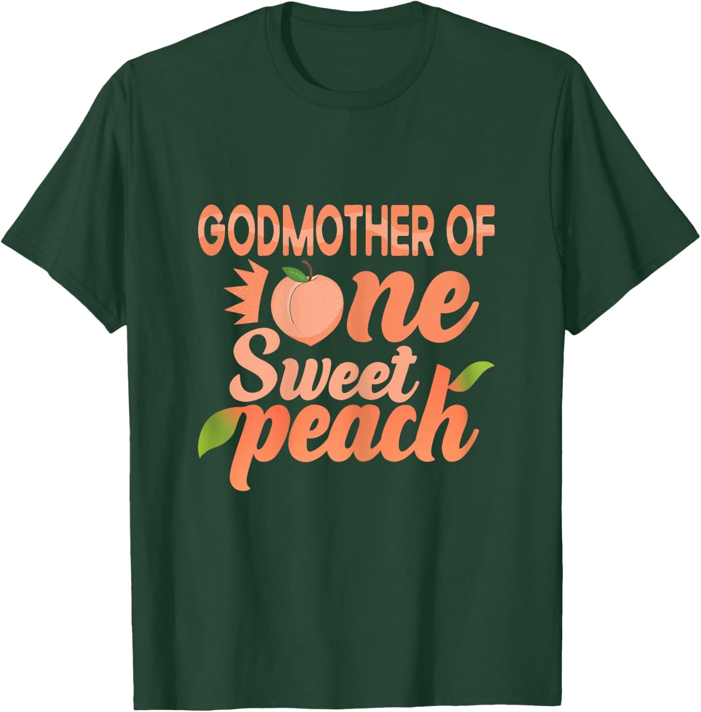 Godmother First Birthday One Sweet Peach Bday Matching T-Shirt - T-Shirt | Forest