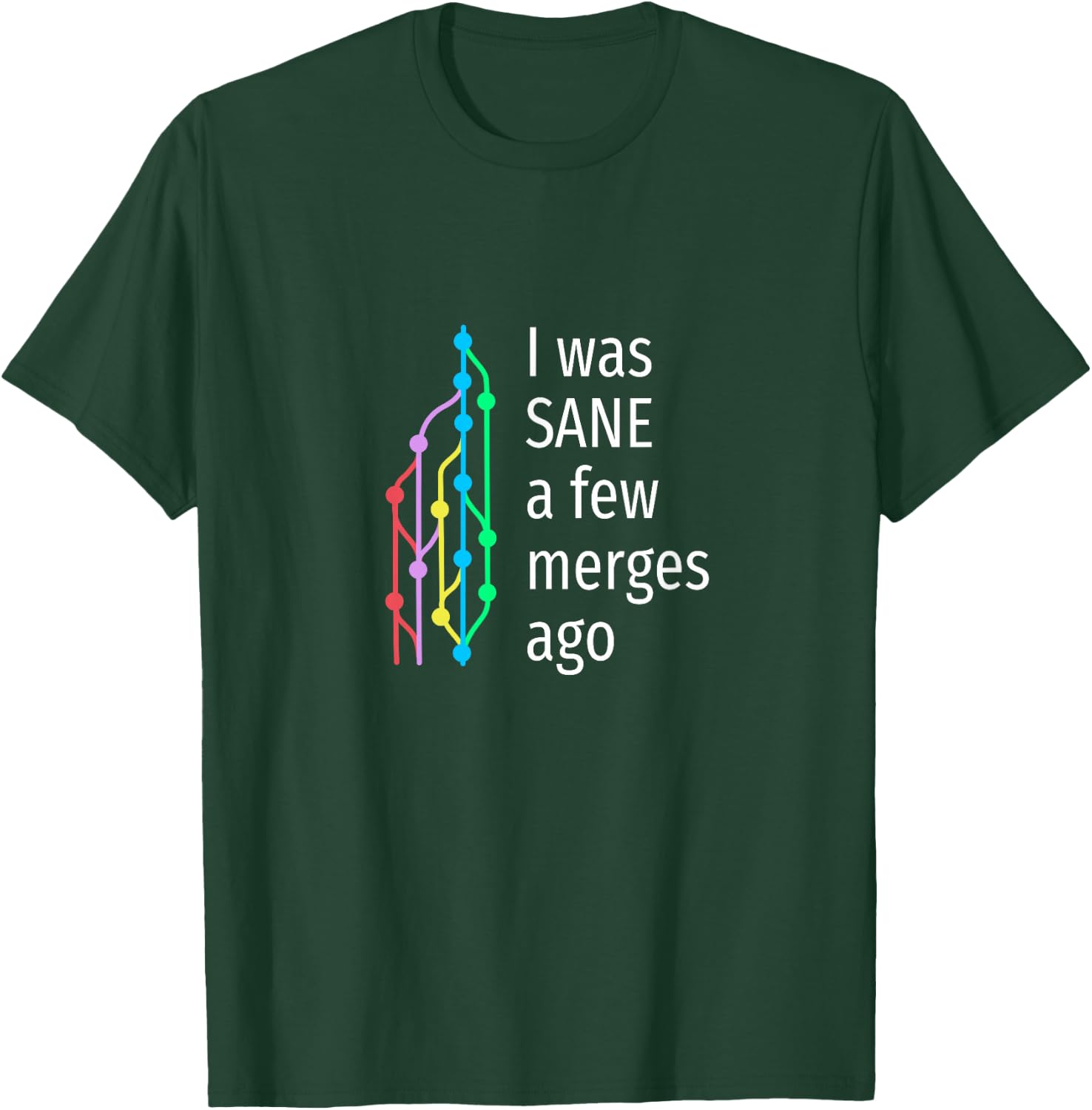 I was sane a few merges ago - funny git design for coder T-Shirt - T-Shirt | Forest