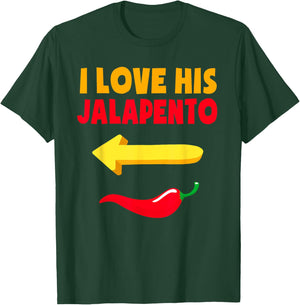 I Love His Jalapeno Matching Couple Cinco De Mayo T-Shirt - T-Shirt | Forest