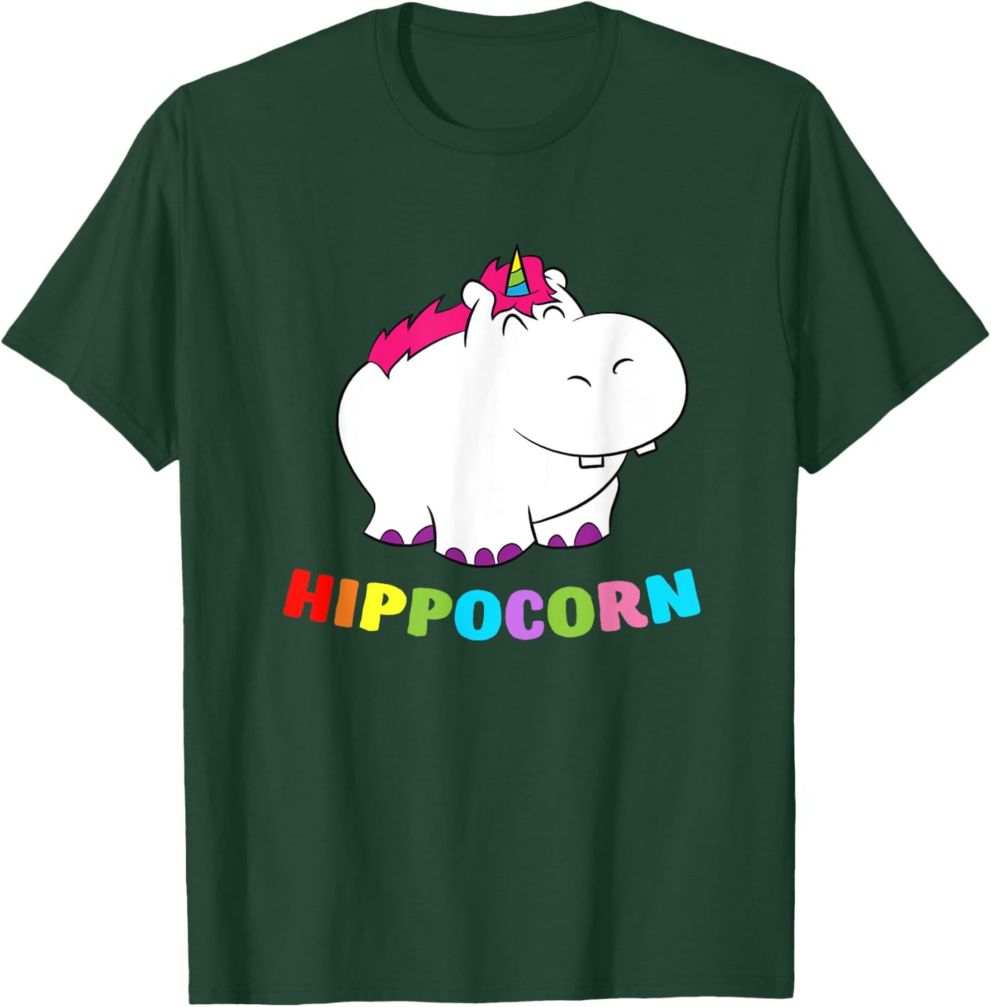 Funny Hippo Hippocorn Unicorn Hippo Birthday Hippo T-Shirt - T-Shirt | Forest