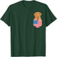 America Flag Golden Retriever Dog In Pocket T-Shirt - T-Shirt | Forest
