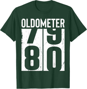 Funny 80 Years Old 80th Birthday Odometer Oldometer Men T-Shirt - T-Shirt | Forest