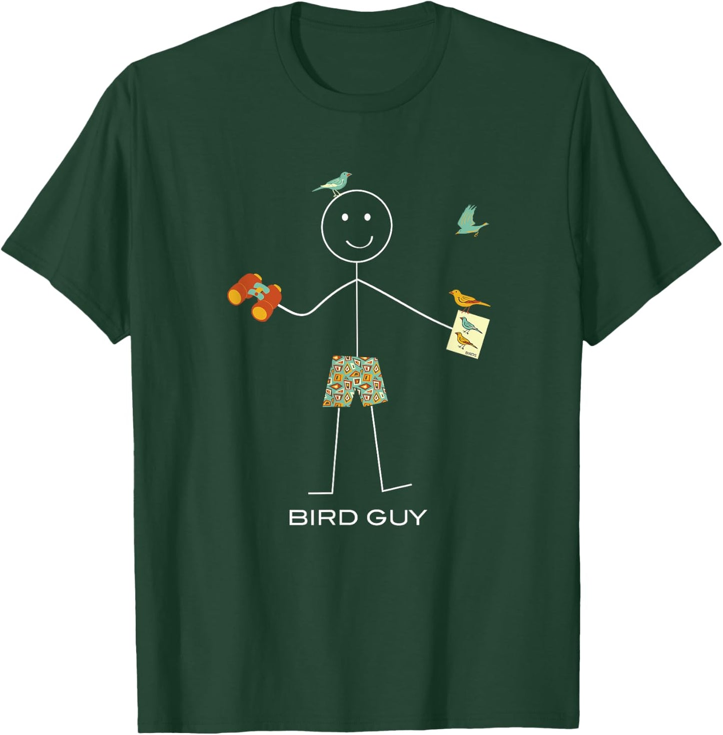 Whyitsme Design Men's Birding , Black, Small T-Shirt - T-Shirt | Forest