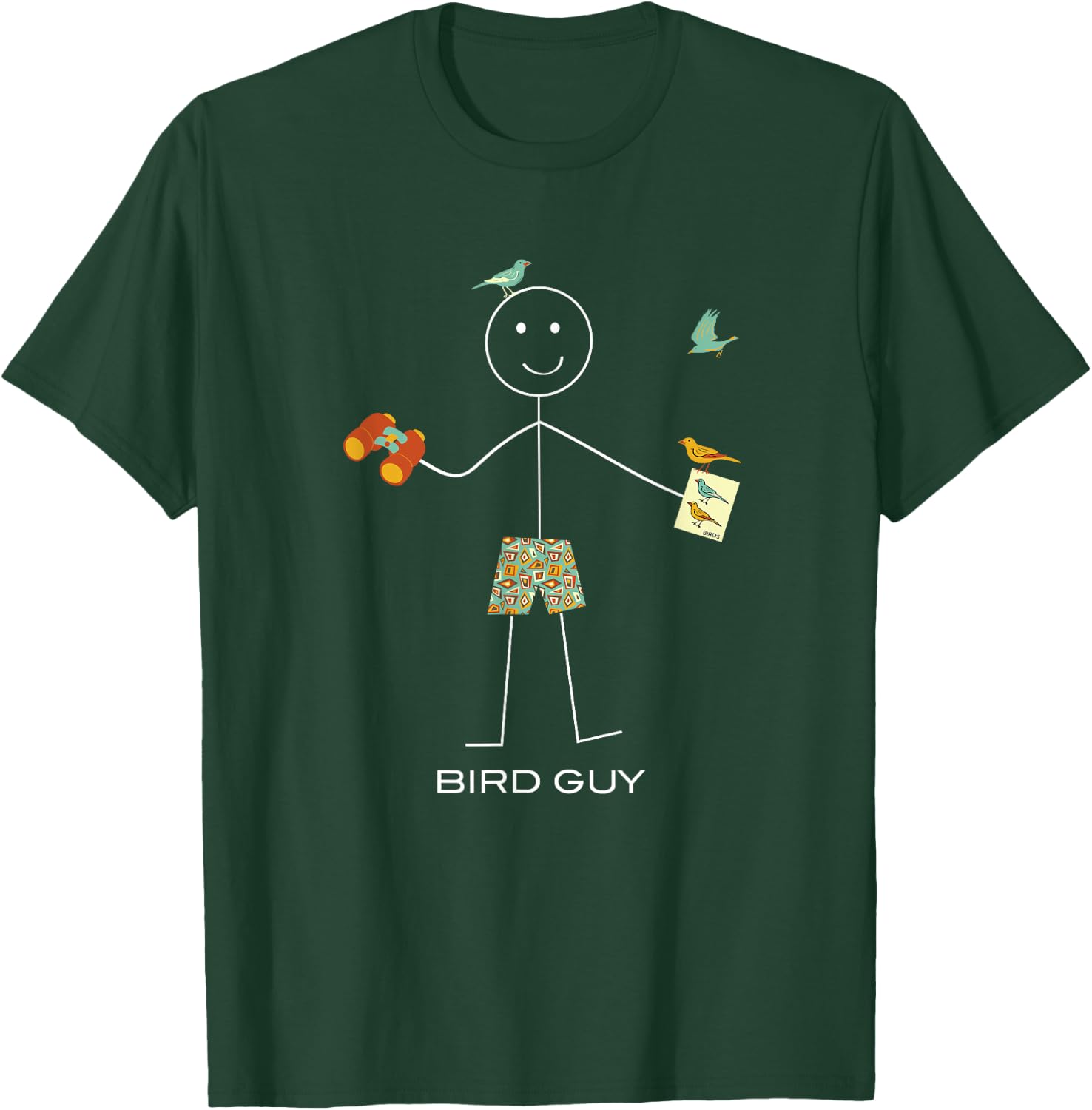 Whyitsme Design Men's Birding , Black, Small T-Shirt - T-Shirt | Forest