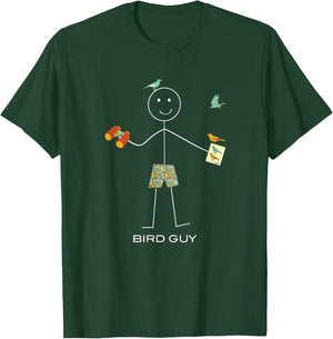 Whyitsme Design Men's Birding , Black, Small T-Shirt - T-Shirt | Forest