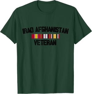 Iraq Afghanistan Veteran Pride Service Ribbon T-Shirt - T-Shirt | Forest