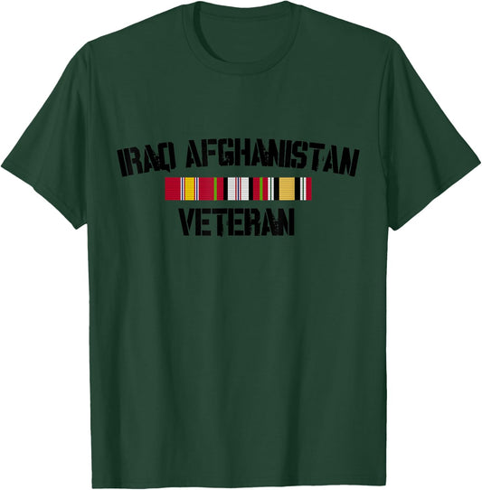 Iraq Afghanistan Veteran Pride Service Ribbon T-Shirt - T-Shirt | Forest