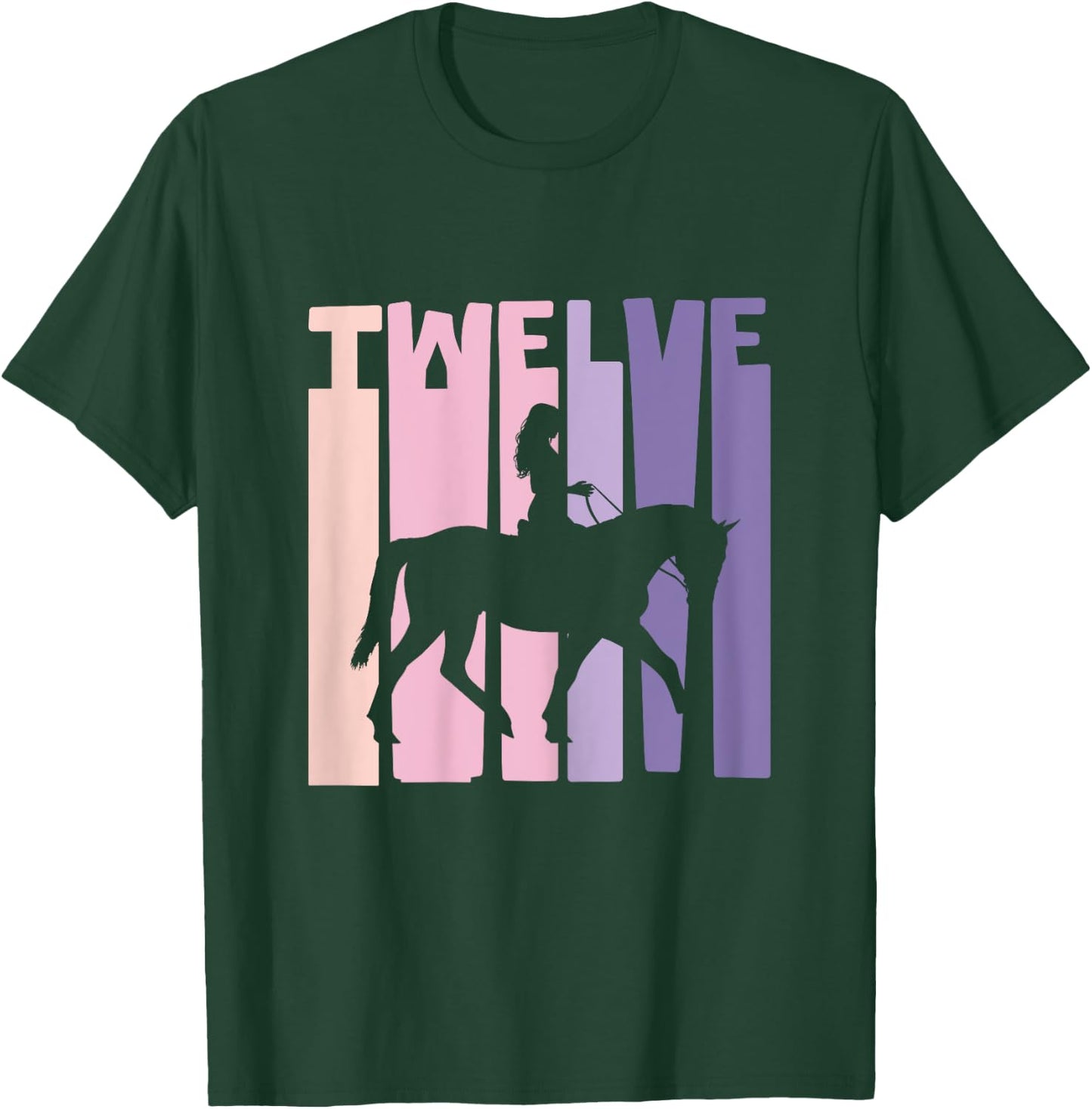 12th Birthday Gift Horse Rider Fan 12 Years Girls T-Shirt - T-Shirt | Forest