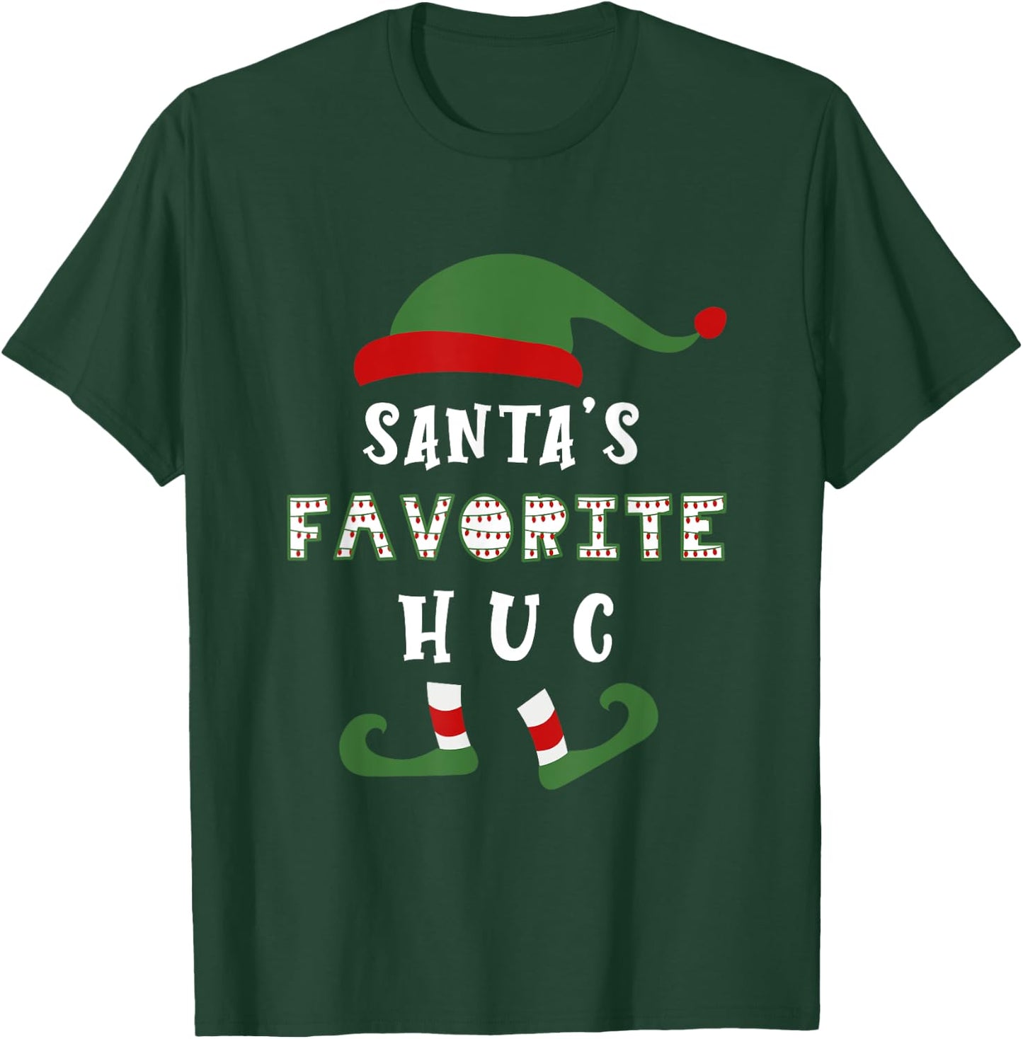 Santa's Favorite Health Unit Coordinator HUC Healthcare Elf T-Shirt - T-Shirt | Forest
