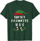 Santa's Favorite Health Unit Coordinator HUC Healthcare Elf T-Shirt - T-Shirt | Forest