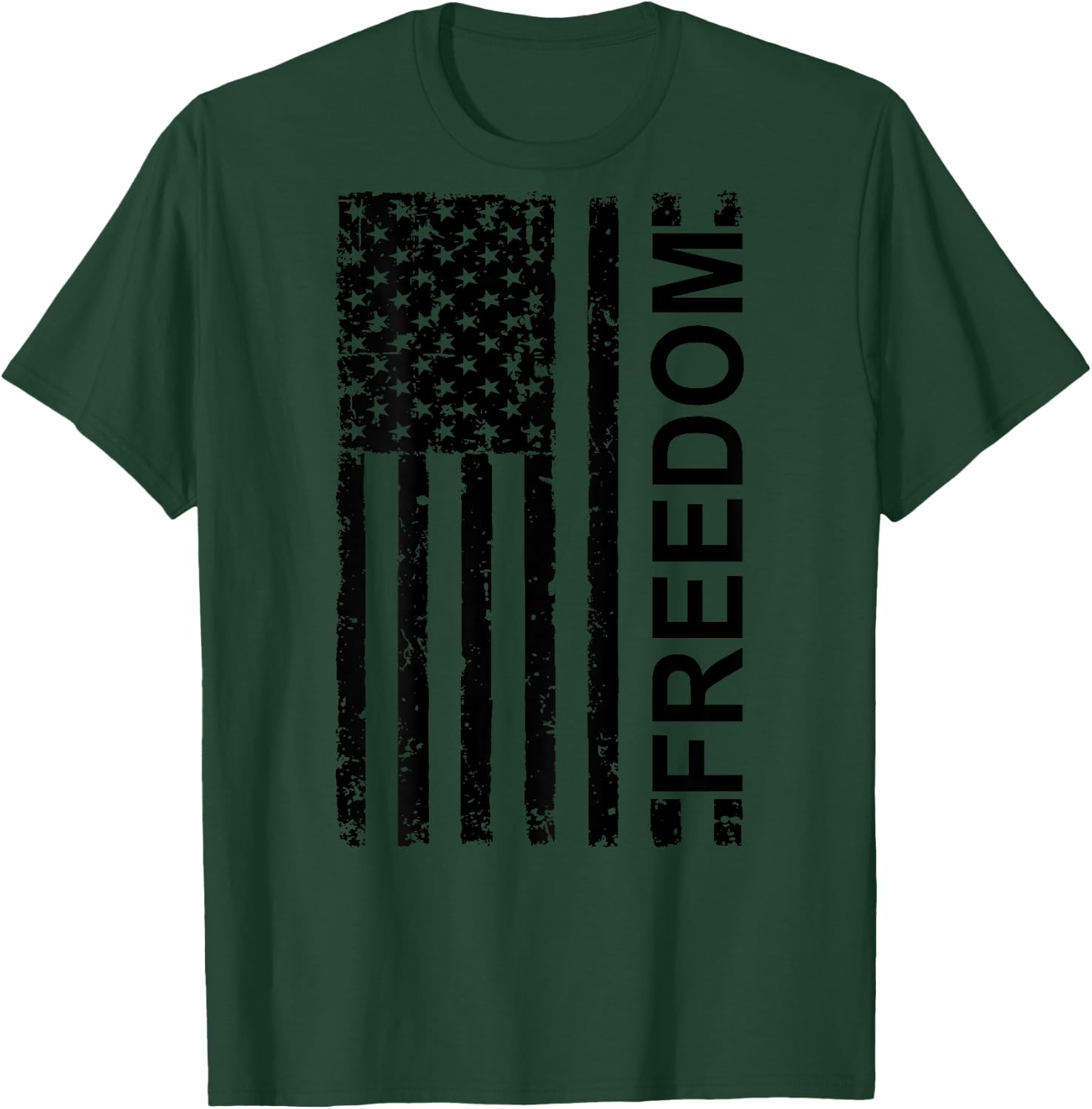 American Flag Distressed USA Freedom Men T-Shirt - T-Shirt | Forest