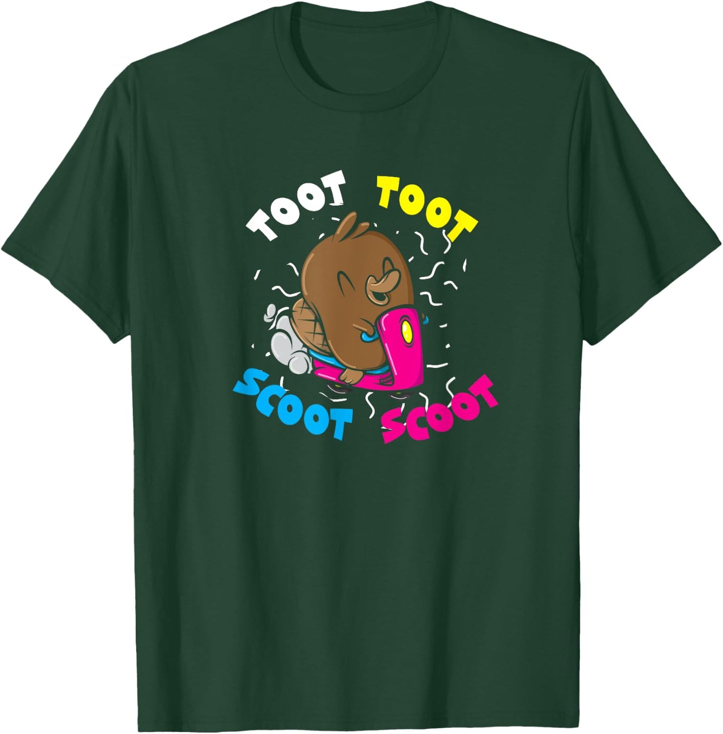 Platypus Riding Scooter Shirt Toot Toot Scoot Scoot Funny T-Shirt - T-Shirt | Forest
