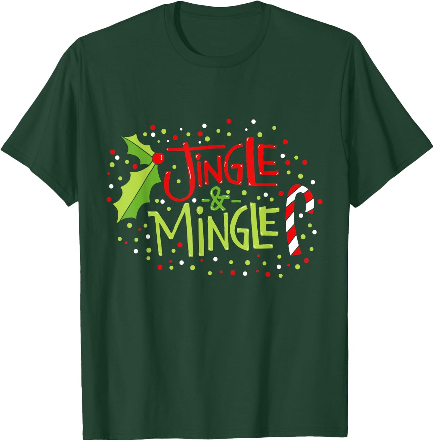 Christmas Dreamz Unlimited Jingle and Mingle Black -Adults T-Shirt - T-Shirt | Forest
