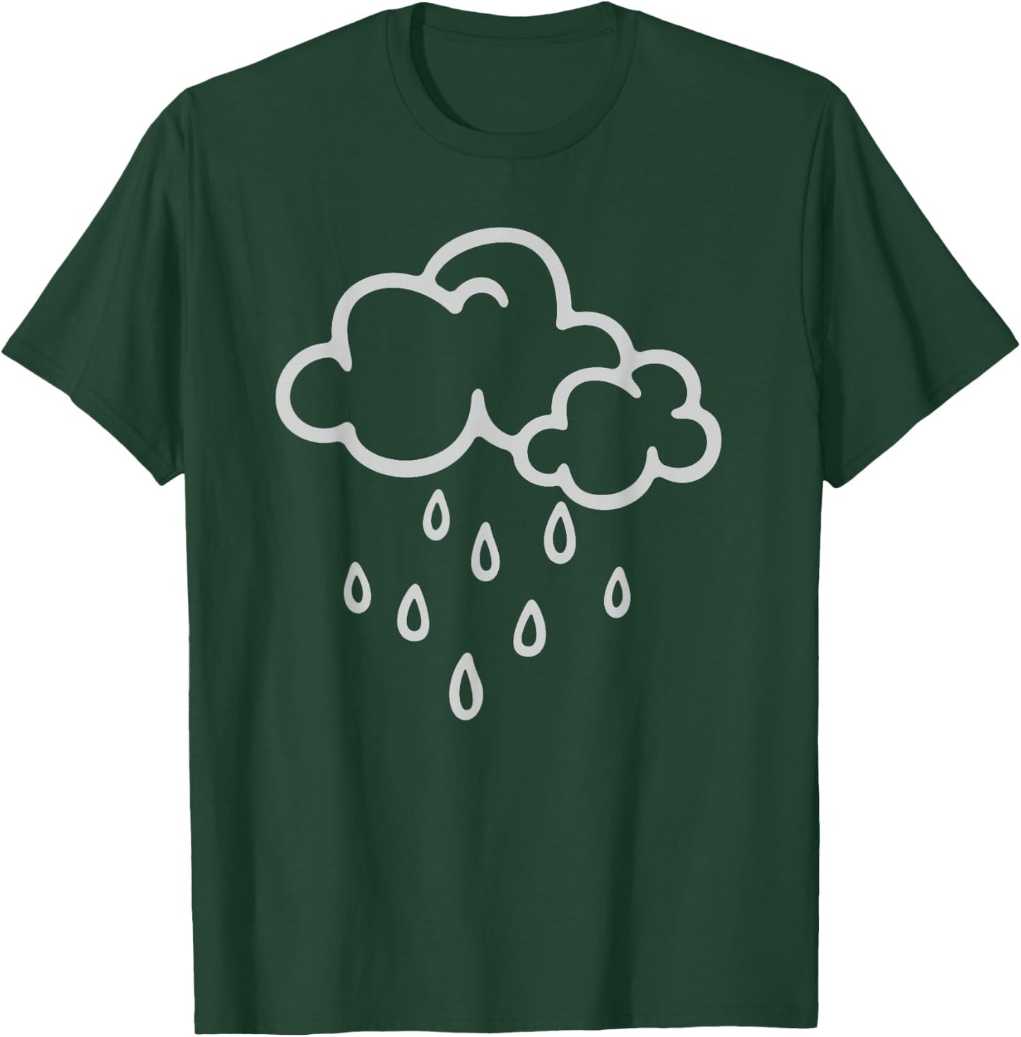 Rainy Weather Downpour Thunderstorm Rain Cloud T-Shirt - T-Shirt | Forest