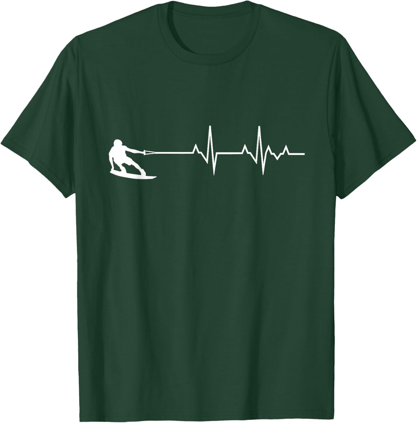 Wakeboard Heartbeat Lake Water Sports Wakeboarding Surfing T-Shirt - T-Shirt | Forest