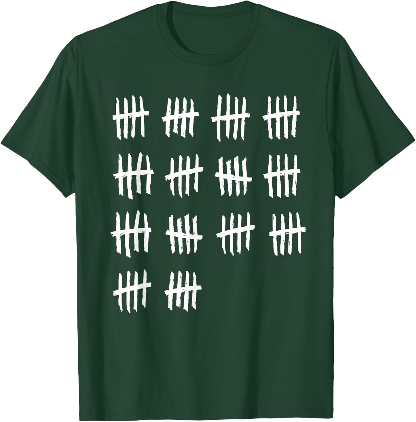 70th Birthday Outfit 70 Years Old Tally Marks Anniversary T-Shirt - T-Shirt | Forest