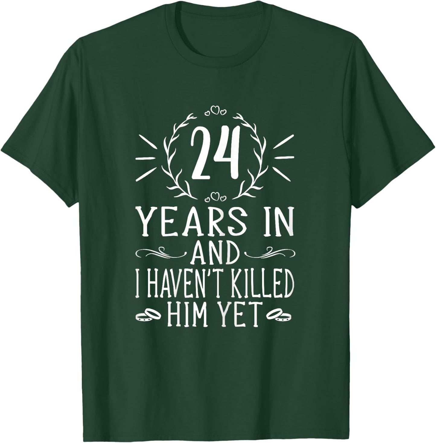 24th Wedding Anniversary Shirts - 24 Years Marriage T-Shirt - T-Shirt | Forest
