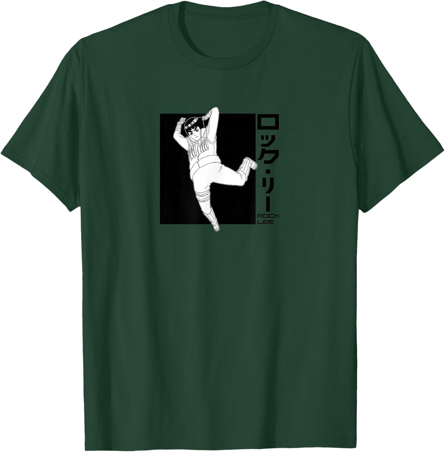 Naruto Shippuden Rock Lee Black Box Anime T-Shirt - T-Shirt | Forest