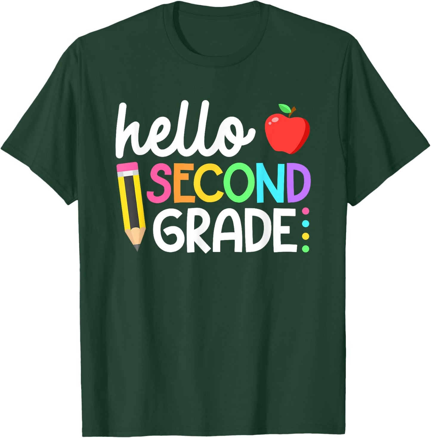 Hello Second Grade Team 2nd Grade Back to School Teacher Kid T-Shirt - T-Shirt | Forest