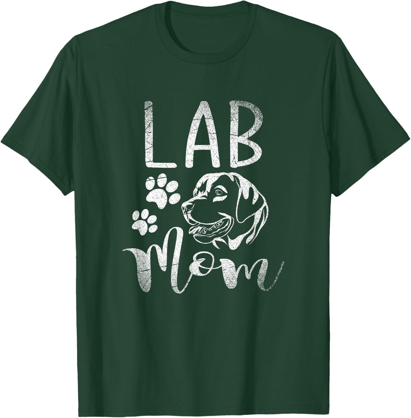 Pet Mom Quotes Lab Mom - Black, , Small, Modern Letter Print, Christmas, Birthday, Short Sleeve T-Shirt - T-Shirt | Forest