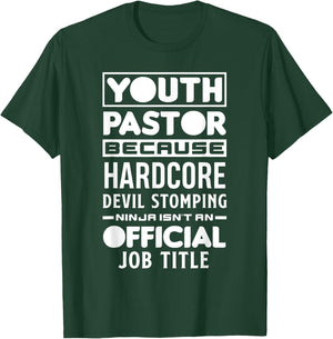 Youth Pastor Because Devil Stomping Ninja Funny Youth Pastor T-Shirt - T-Shirt | Forest
