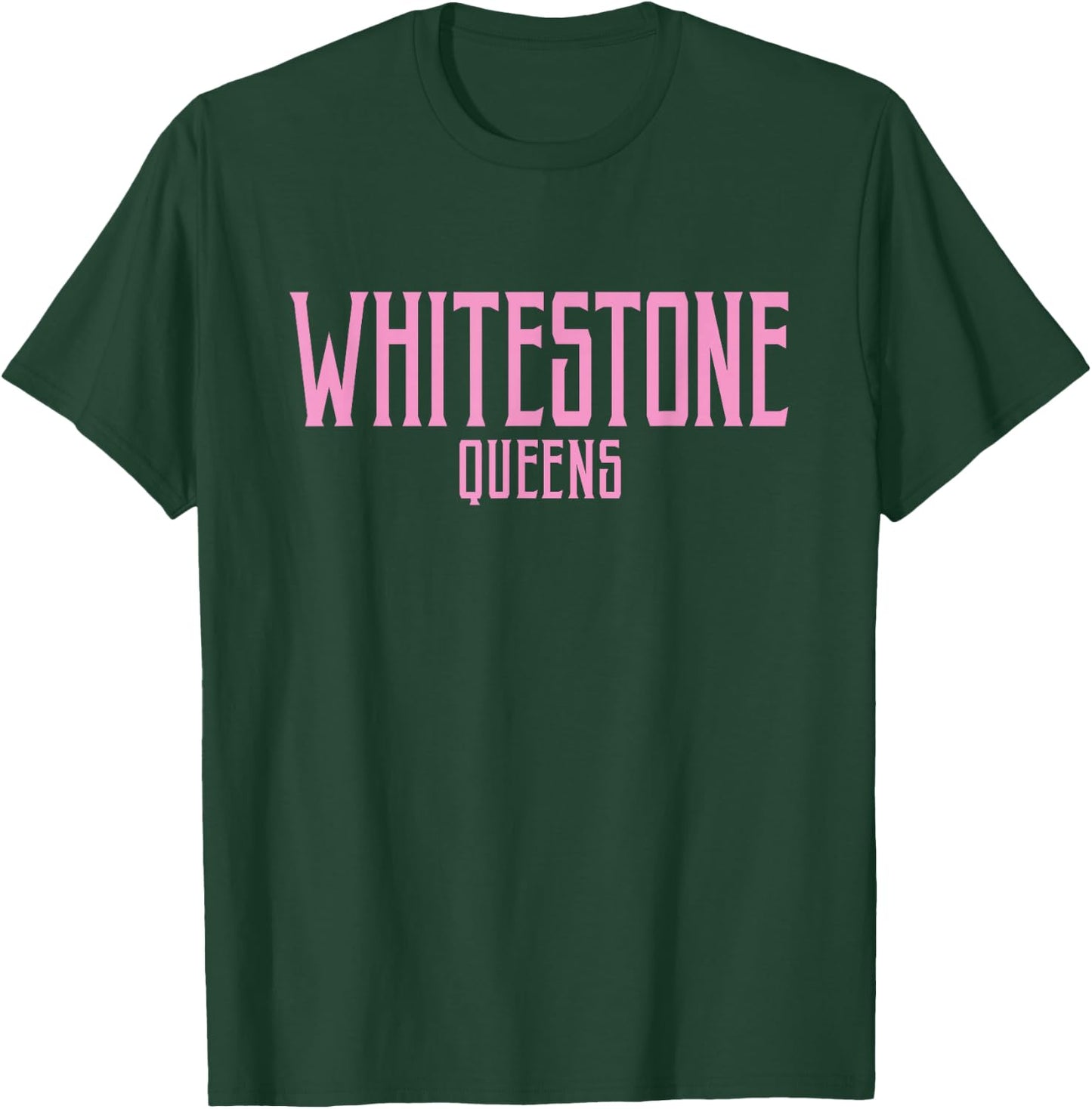 Whitestone Queens Text Pink Print T-Shirt - T-Shirt | Forest