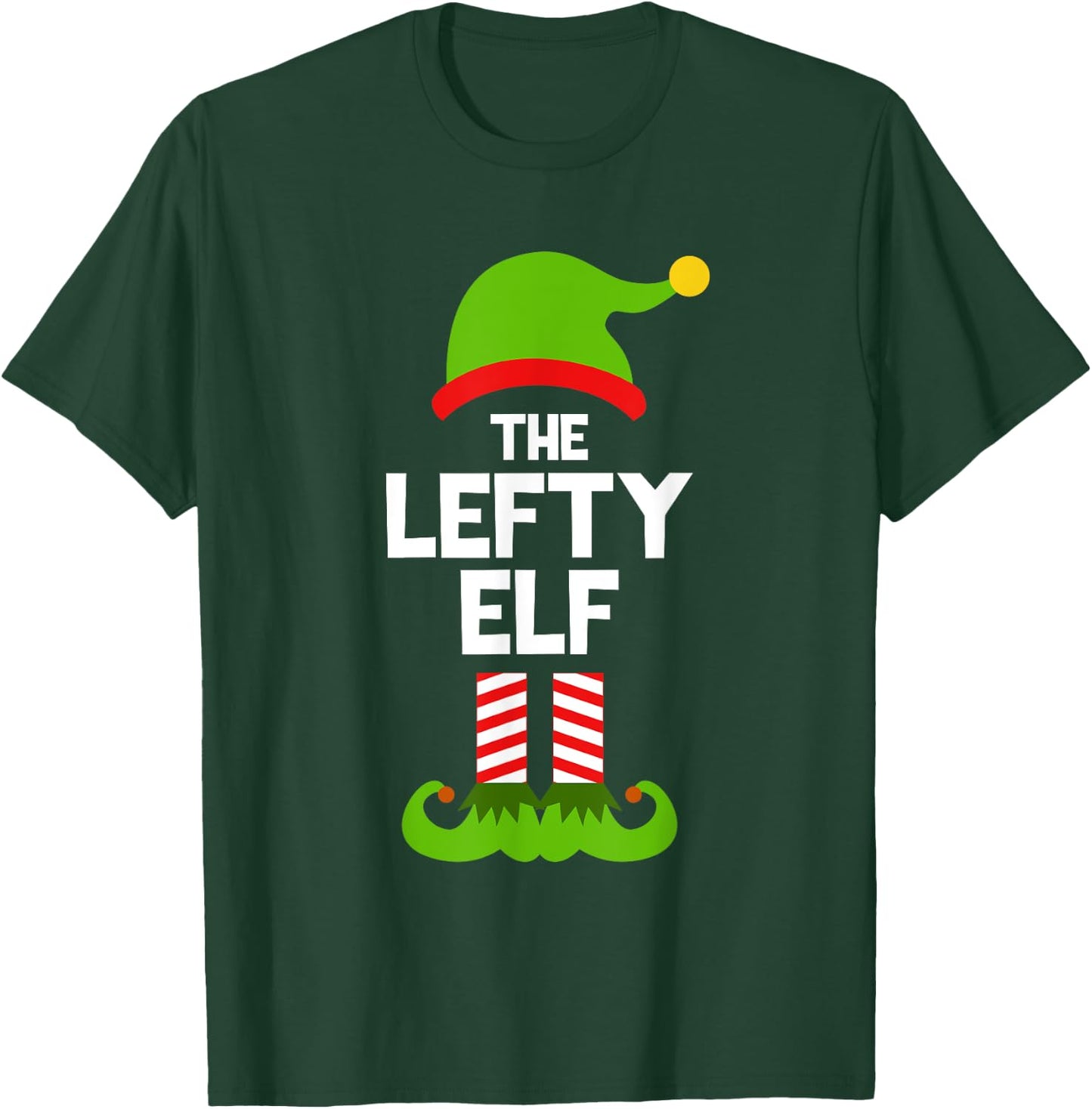Funny The Lefty Elf Christmas Family Pajama Left-Handed T-Shirt - T-Shirt | Forest