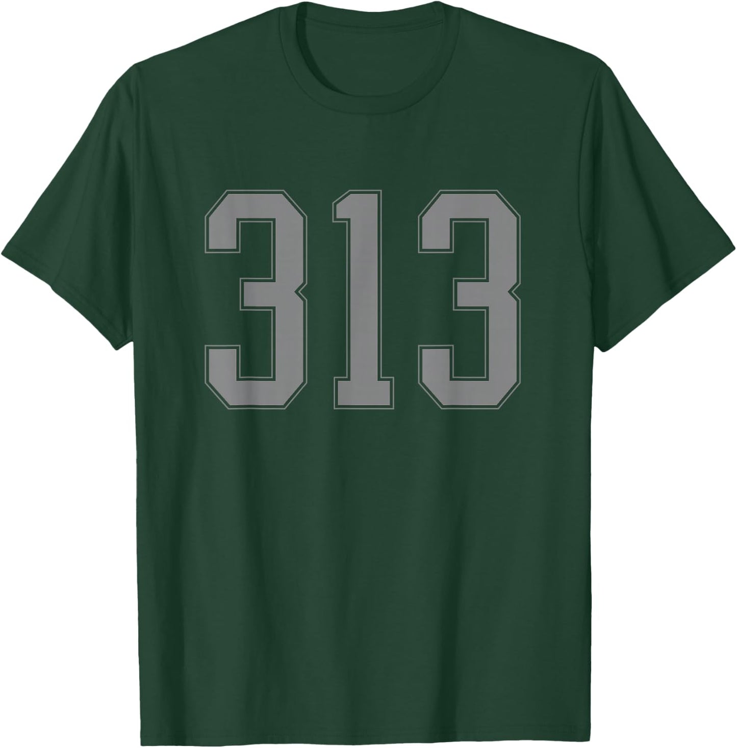 Detroit 313 Area Code Motor City T-Shirt - T-Shirt | Forest