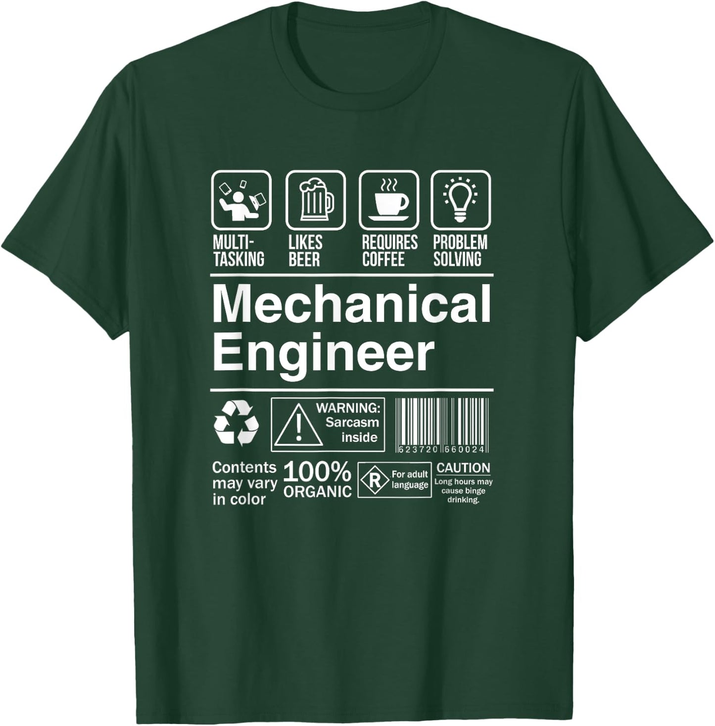 Mechanical Engineer Product Label Funny Gift T-Shirt - T-Shirt | Forest