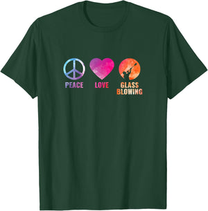 Colorful Peace Lover Glass Blowing For Glassblowers Gift T-Shirt - T-Shirt | Forest