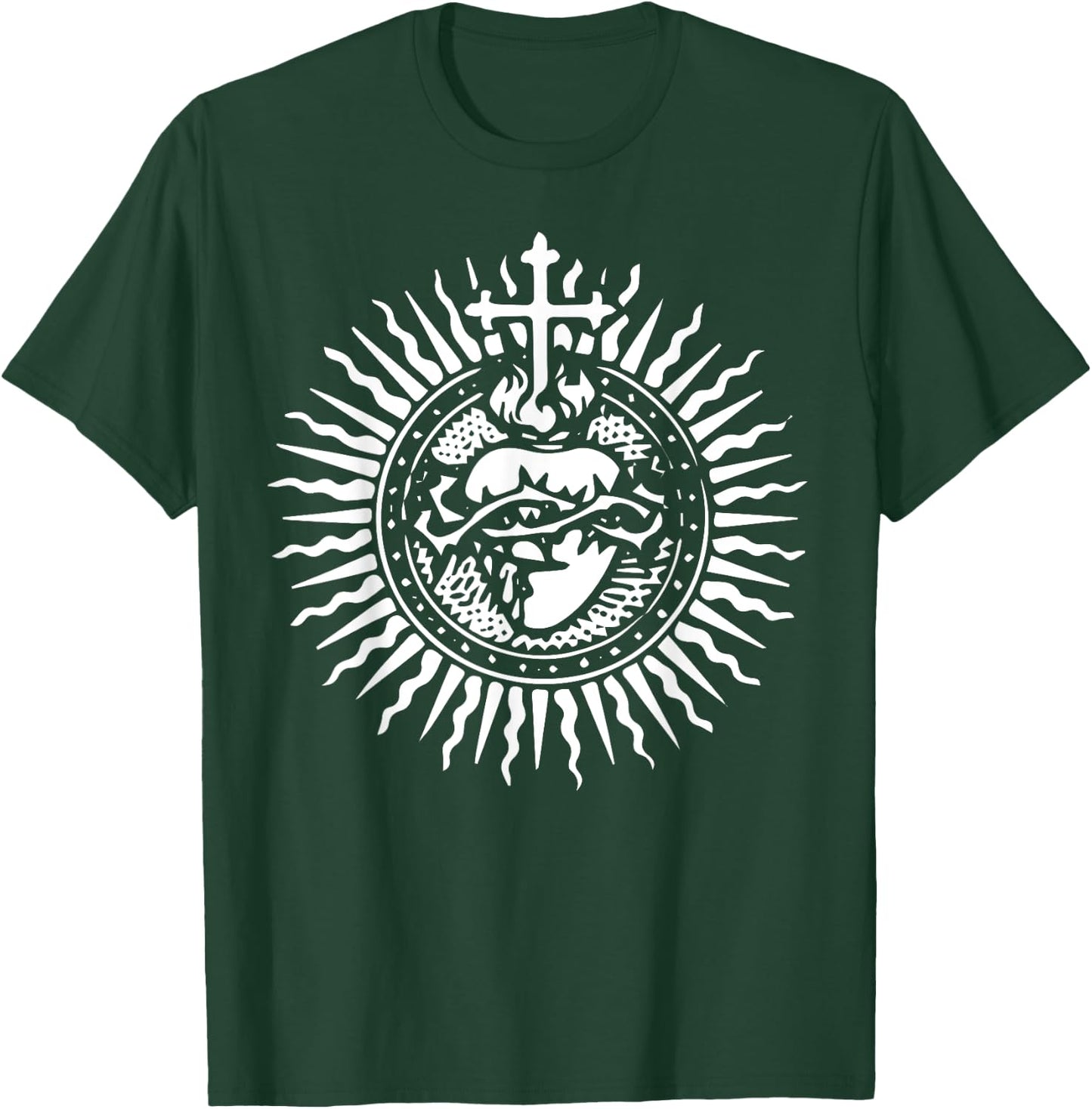 Sacred Heart of Jesus Catholic Traditional Latin Mass Art T-Shirt - T-Shirt | Forest