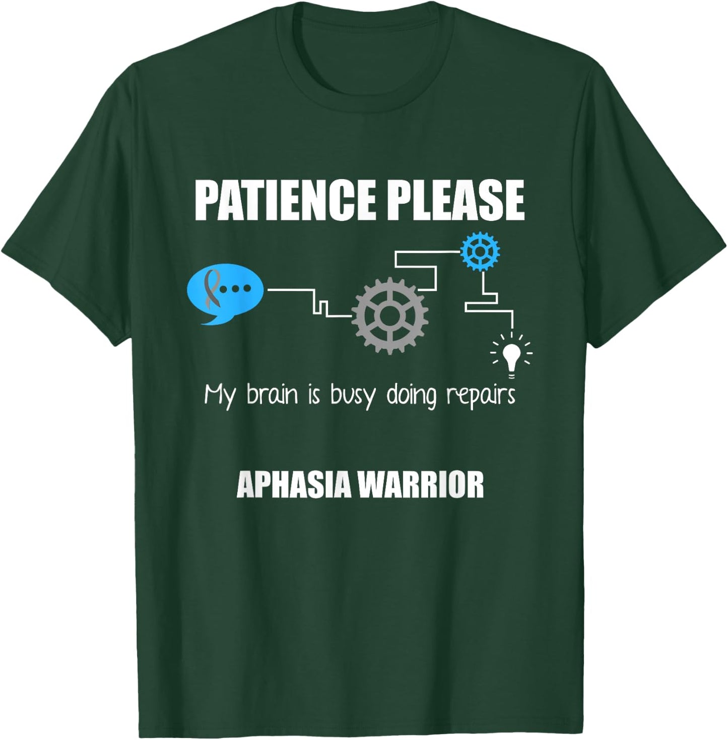 Aphasia Awareness Month Funny Gifts Aphasia Warrior Patience Survivor Awareness DA1 Black Women's Modern Casual Humorous T-Shirt - T-Shirt | Forest