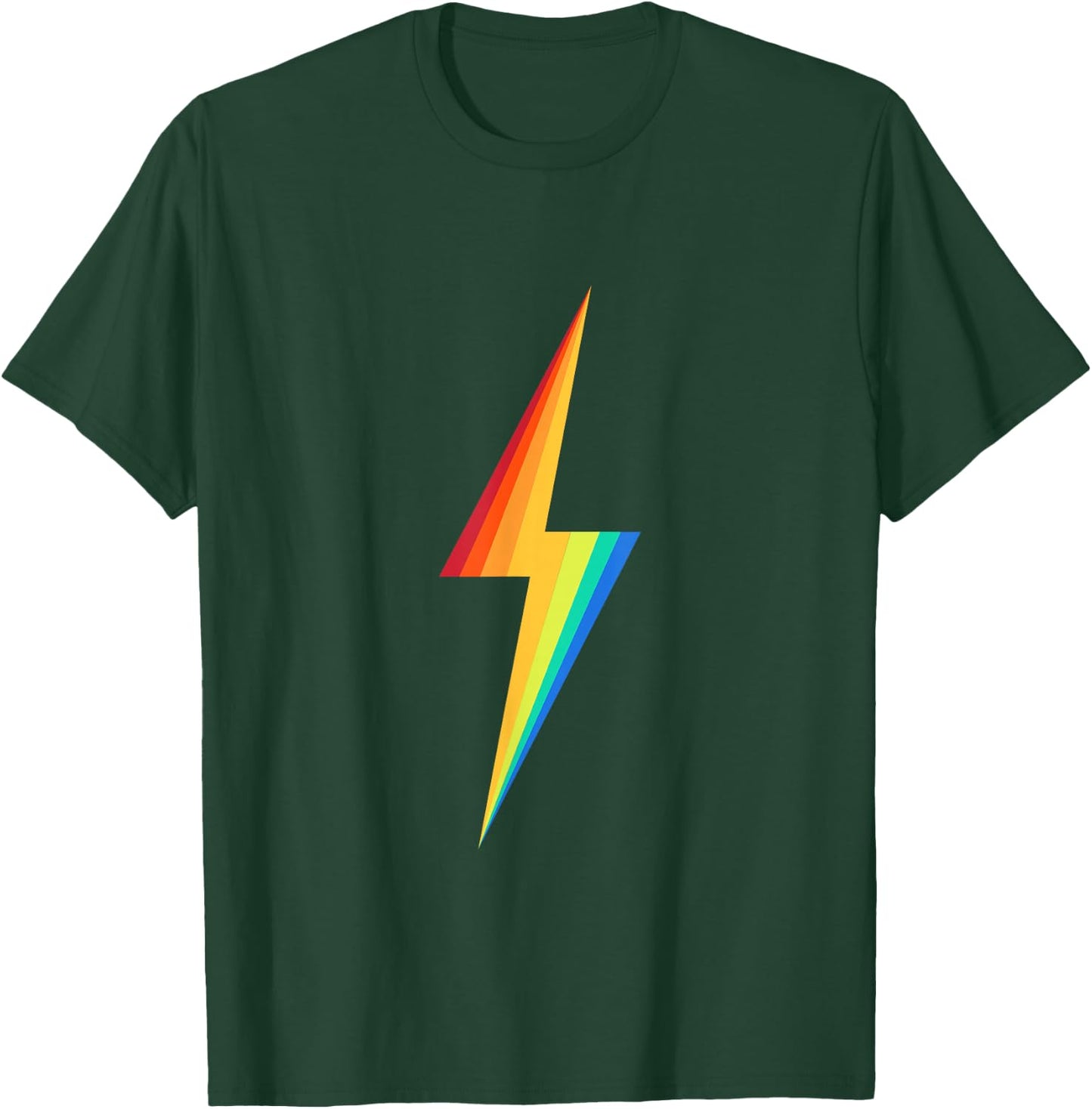 Colourful Rainbow Lightning Graphic T-Shirt - T-Shirt | Forest