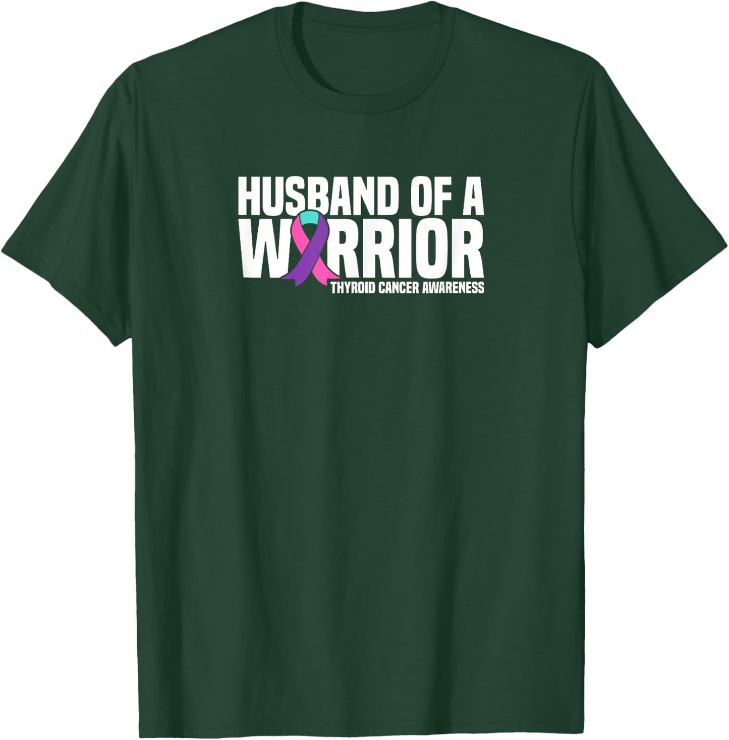 Husband of a Warrior Purple Ribbon Thyroid Cancer Awareness T-Shirt - T-Shirt | Forest