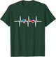 Half Cuban And American America Cuba Usa Flag Heart Love T-Shirt - T-Shirt | Forest