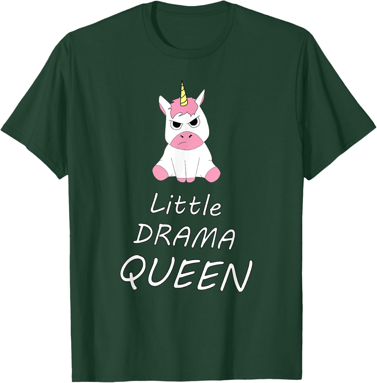 Unicorn Little Drama Queen Women's Girls T-Shirt - T-Shirt | Forest