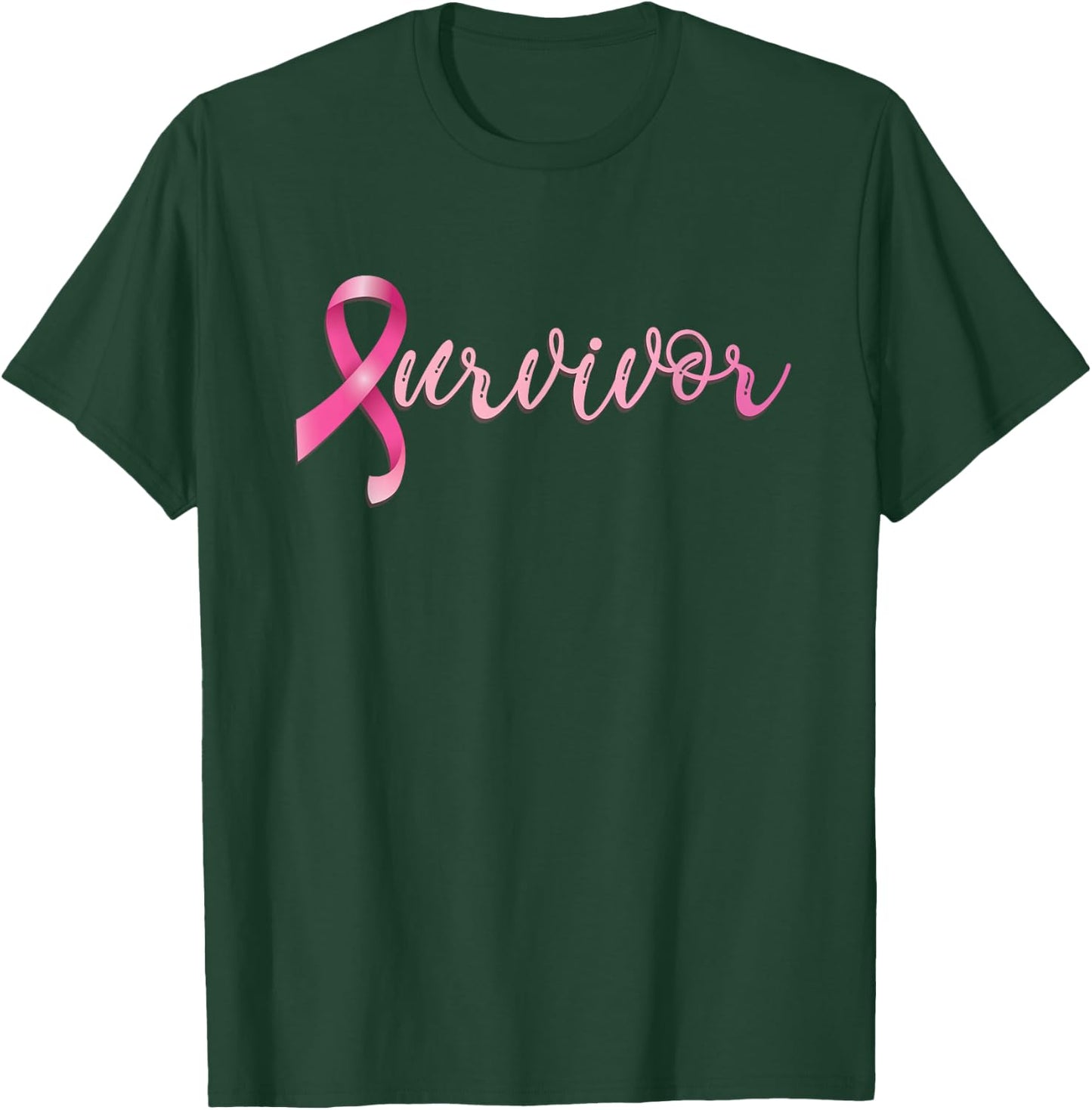 Breast Cancer Survivor Pink Ribbon Recovery T-Shirt - T-Shirt | Forest