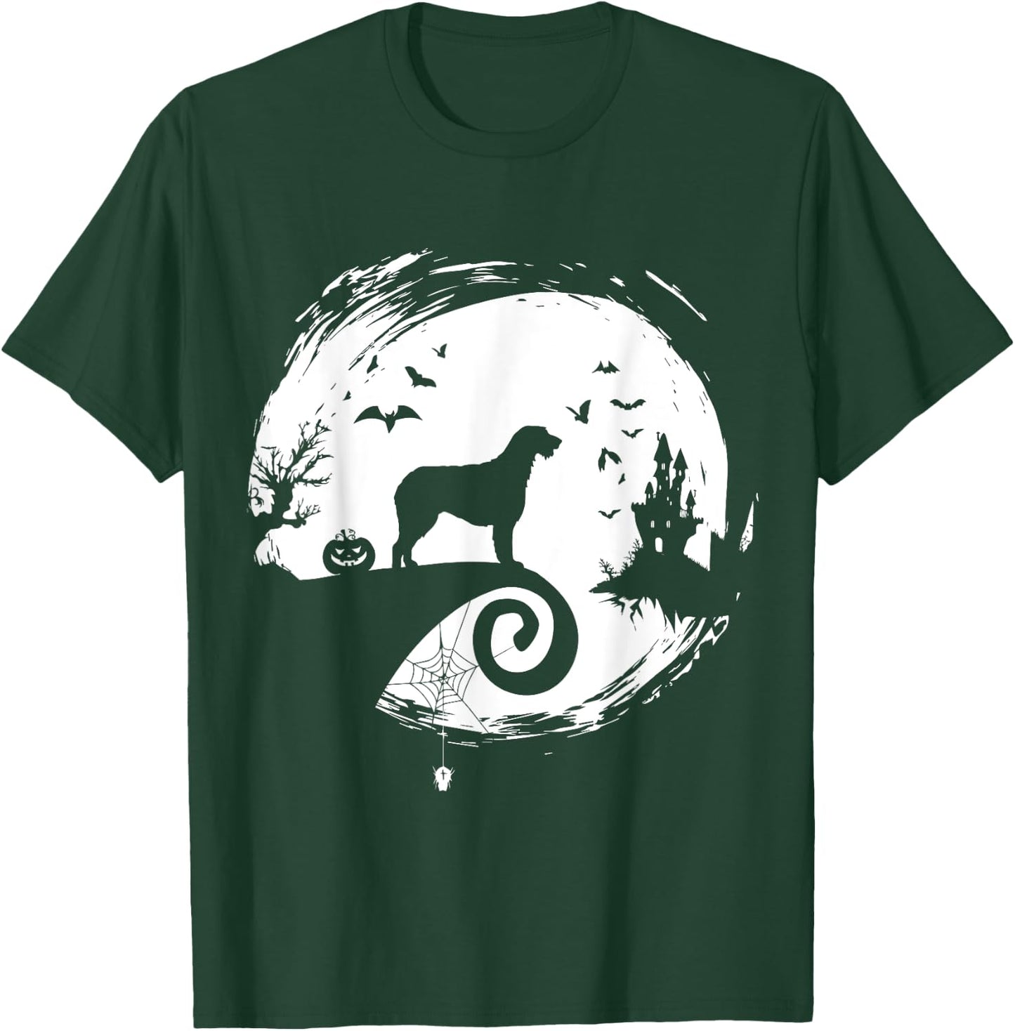 Irish Wolfhound Halloween Costume Moon Silhouette Creepy T-Shirt - T-Shirt | Forest