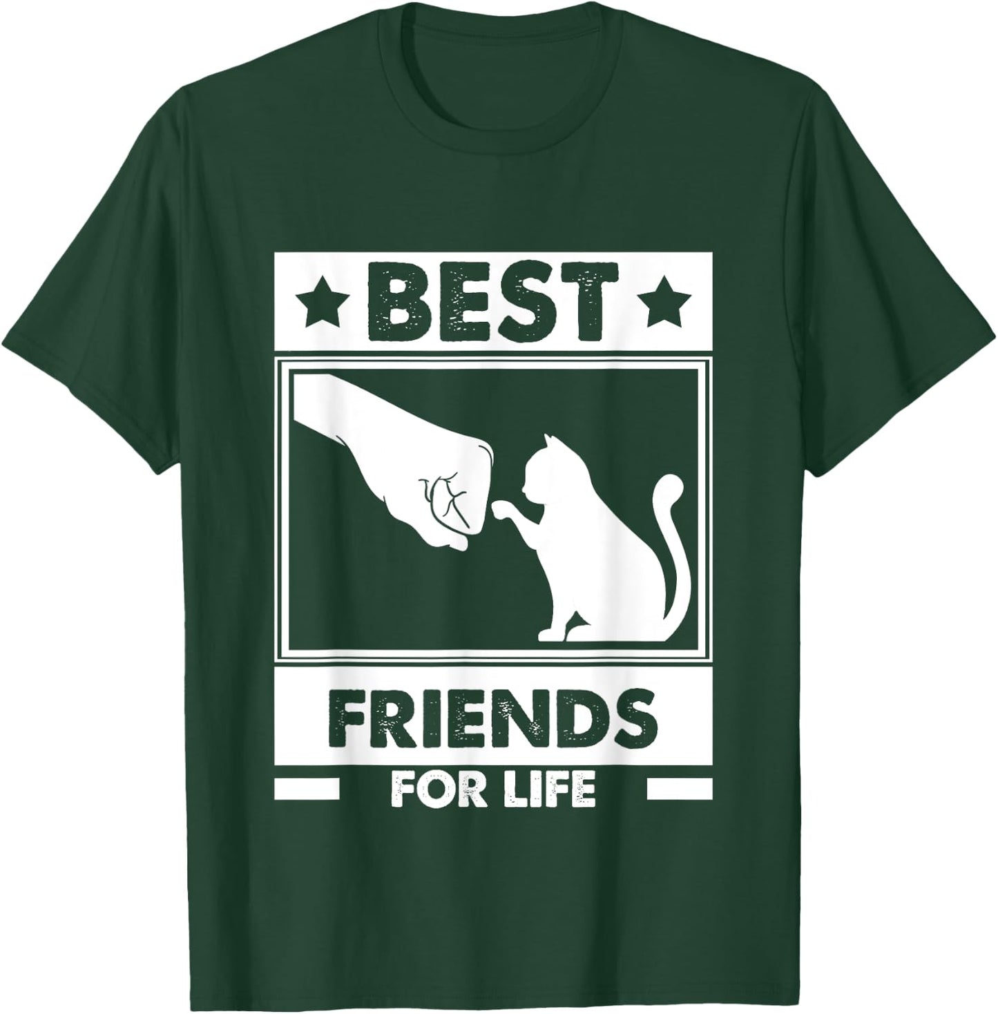 Cats Best Friends For Life Cat Best Friend Cat Women Girls Kids T-Shirt - T-Shirt | Forest
