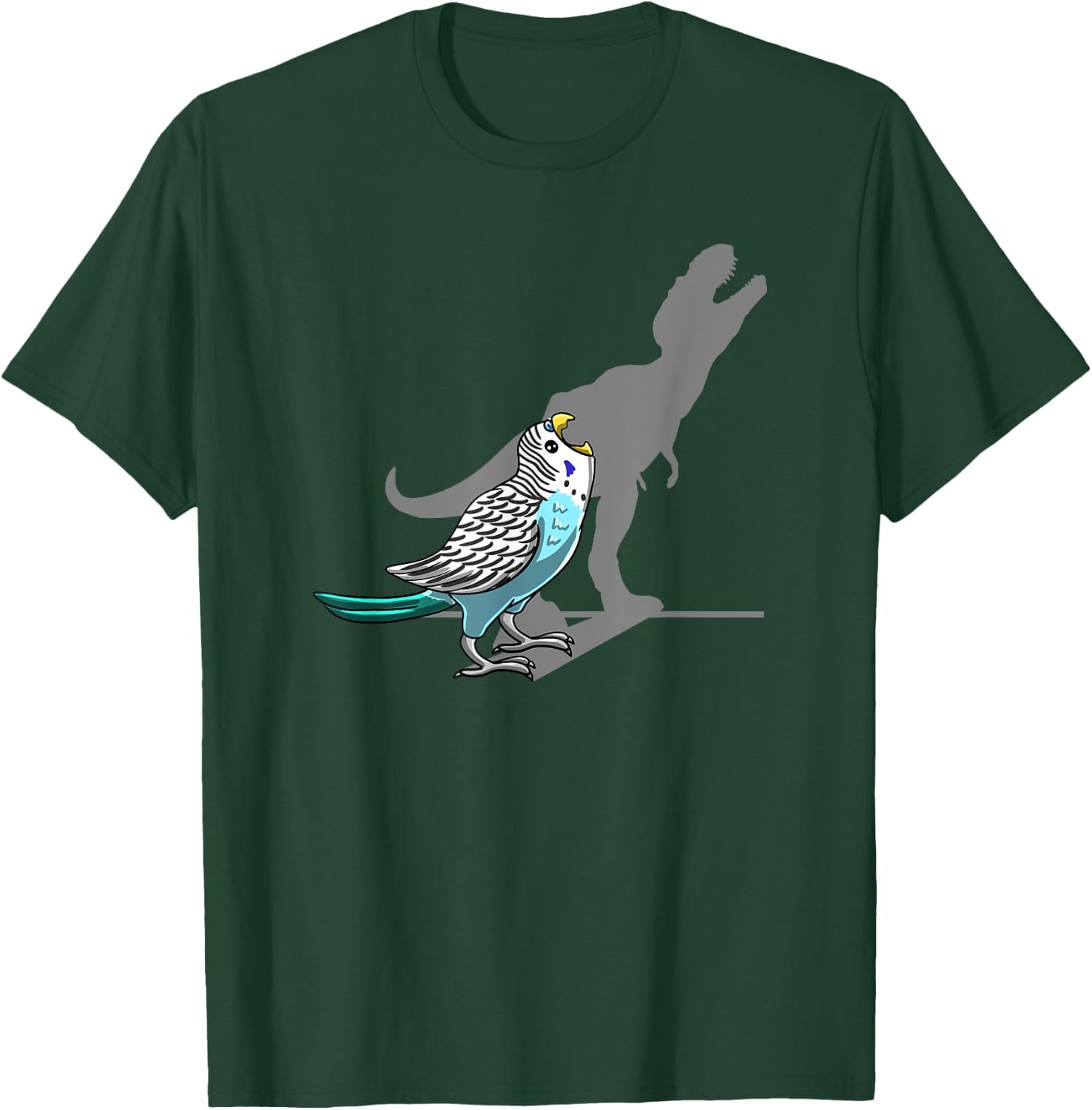 T-Rex Budgerigar Shadow Budgie Parakeet Pet Bird Lover Gift T-Shirt - T-Shirt | Forest
