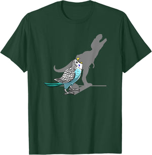 T-Rex Budgerigar Shadow Budgie Parakeet Pet Bird Lover Gift T-Shirt - T-Shirt | Forest