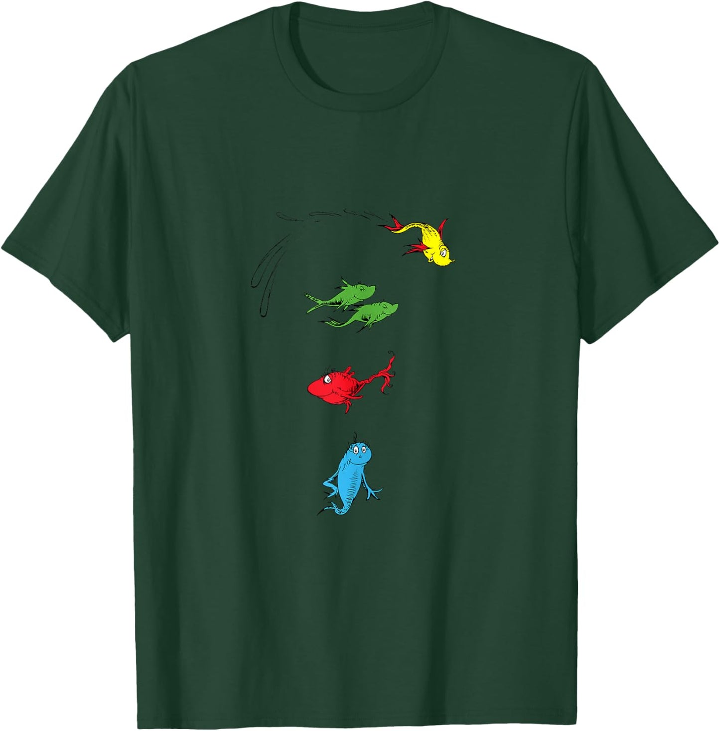 Dr. Seuss One Fish Two Fish Red Fish Blue Fish T-Shirt - T-Shirt | Forest