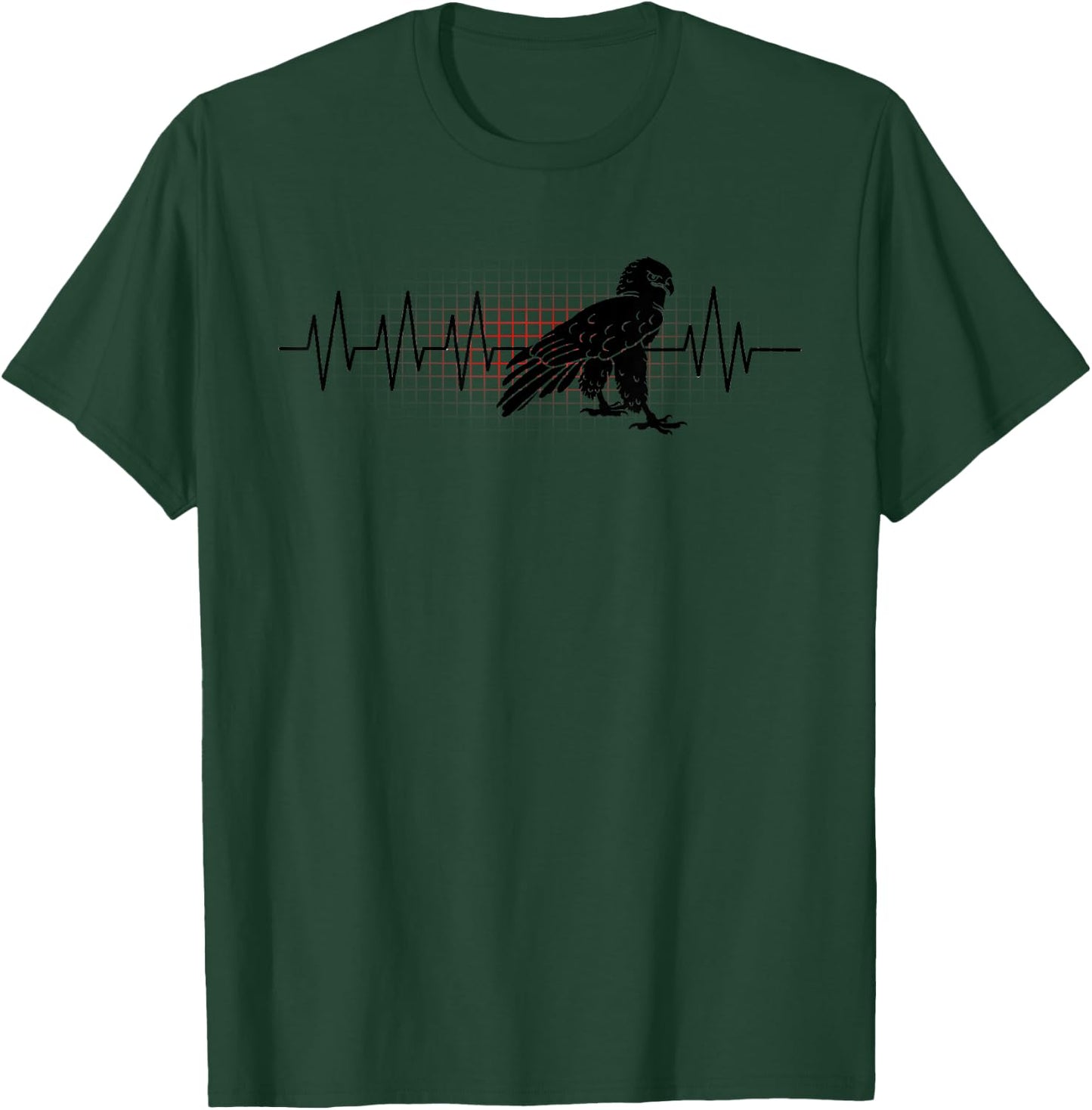 Red Tail Hawk Heartbeat Funny Birdwatcher Birding Buteo Gift T-Shirt - T-Shirt | Forest