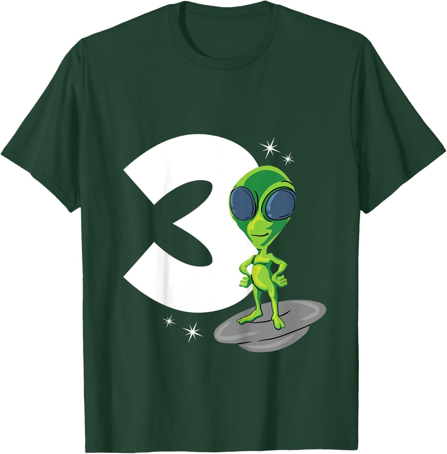 Kids 3 Years Old Boy Alien 3rd Birthday T-Shirt - T-Shirt | Forest